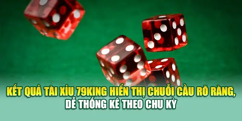 Kết quả Tài xỉu 79King hiển thị chuỗi cầu rõ ràng, dễ thống kê theo chu kỳ